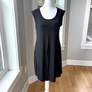 Old Navy Black Scoop Neck Loose Fit Pocket Tee Dress Size Small Tall